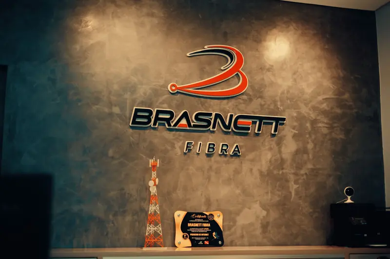 Recepção da Brasnett Fibra, pronta para atender empresas